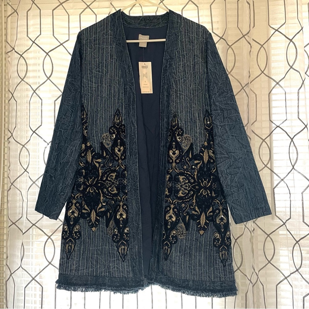 NWT Chico’s 1 (8-10) denim jacket